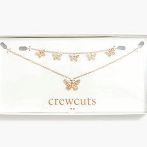 NIB J.Crew Crewcuts Girls' Butterfly boxed jewelry gift set Necklace & Bracelet